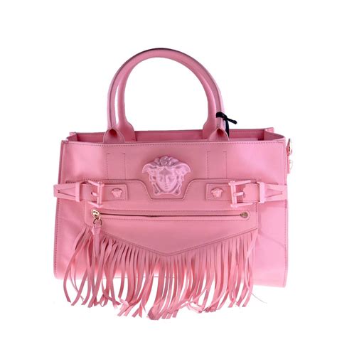 versace light pink bag|Versace black and white purse.